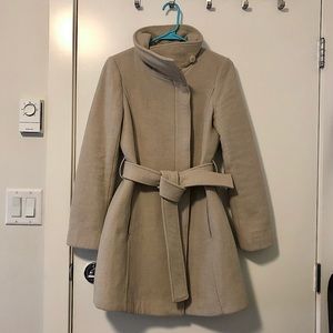 Babaton funnel neck wool and cashmere coat
